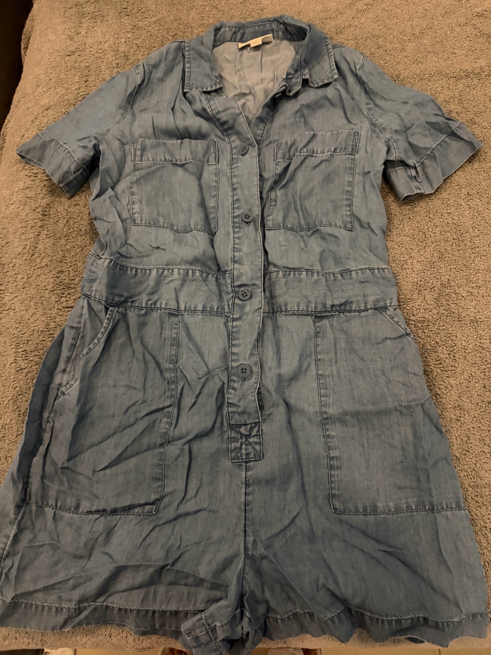 On 34th Light Blue Button-Up short jumpsuit - XXS